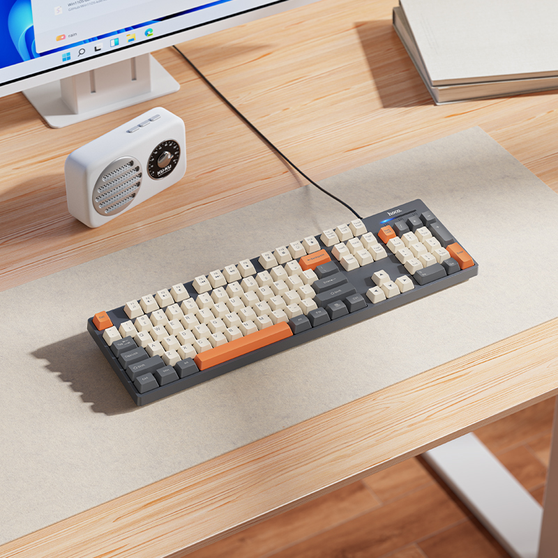 Hoco 104 Key and 3 Color Wired Keyboard (QWERTY) GM61 - Star Gray
